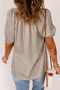 Thumbnail for Smocked Frill Trim Flounce Sleeve Blouse - MiaMore | Luxary Classic Charm