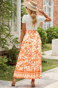 Thumbnail for Floral Smocked Tiered Maxi Skirt