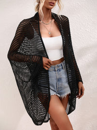 Thumbnail for Openwork Open Front Longline Cover Up