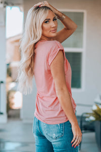 Thumbnail for Women Buttoned Roll-Tab Sleeve Tee Shirt - MiaMore | Luxary Classic Charm