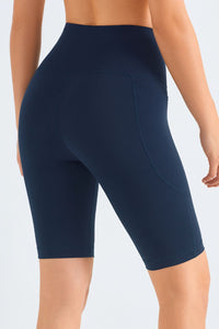 Thumbnail for Feel Like Skin Elastic Waistband Pocket Biker Shorts