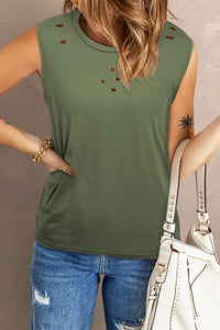 Thumbnail for Distressed Round Neck Tank