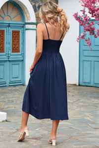 Thumbnail for Smocked Spaghetti Strap Midi Dress