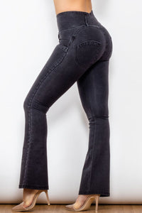Thumbnail for Zip Detail Flare Long Jeans