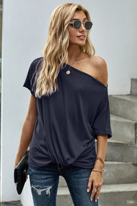 Thumbnail for One Shoulder Tee Shirt - MiaMore | Luxary Classic Charm