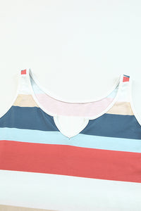 Thumbnail for Striped Notched Neck Tank