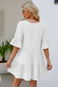 Thumbnail for Tied Flounce Sleeve Mini Dress