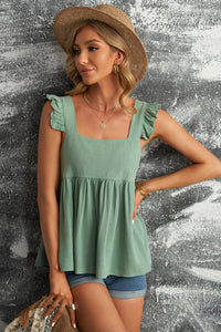 Thumbnail for Ruffled Square Neck Babydoll Blouse