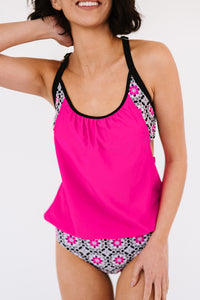Thumbnail for Cutout Crisscross Back Tankini Set