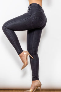 Thumbnail for Buttoned Skinny Long Jeans