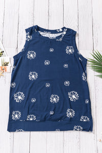 Thumbnail for Star Print Tank with Slits