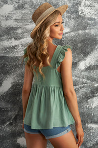 Thumbnail for Ruffled Square Neck Babydoll Blouse
