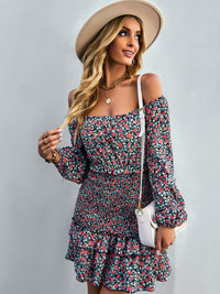 Thumbnail for Floral Smocked Off-Shoulder Ruffled Dress