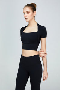 Thumbnail for Short Sleeve Cropped Sports Top