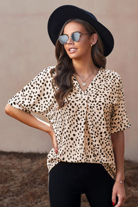 Thumbnail for Printed V-Neck Cuffed Tunic Top - MiaMore | Luxary Classic Charm