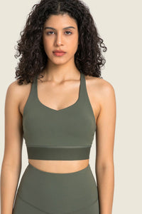 Thumbnail for Feel Like Skin Racerback Halter Neck Sports Bra