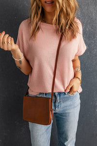 Thumbnail for Boat Neck Waffle-Knit Top - MiaMore | Luxary Classic Charm