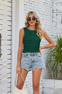 Thumbnail for Textured Round Neck Tank