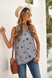 Thumbnail for Star Print Tank with Slits