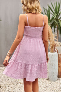 Thumbnail for Spaghetti Strap Ruched Ruffle Hem Dress