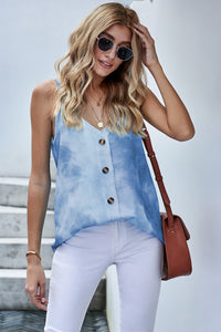 Thumbnail for Buttoned V-Neck Cami