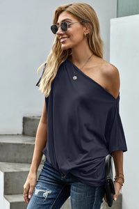 Thumbnail for One Shoulder Tee Shirt - MiaMore | Luxary Classic Charm