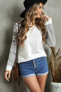 Thumbnail for Mixed Print Raglan Top - MiaMore | Luxary Classic Charm