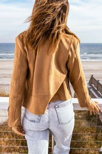 Thumbnail for Zip-Up Suede Jacket