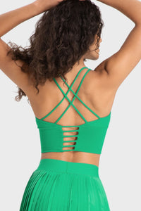 Thumbnail for Crisscross Back Ladder Detail Sports Bra