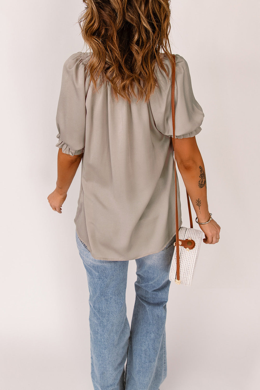 Smocked Frill Trim Flounce Sleeve Blouse - MiaMore | Luxary Classic Charm