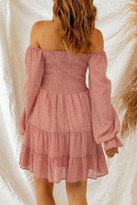 Thumbnail for Smocked Long Flounce Sleeve Tiered Dress