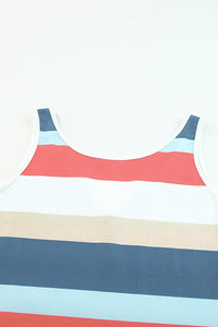 Thumbnail for Striped Notched Neck Tank