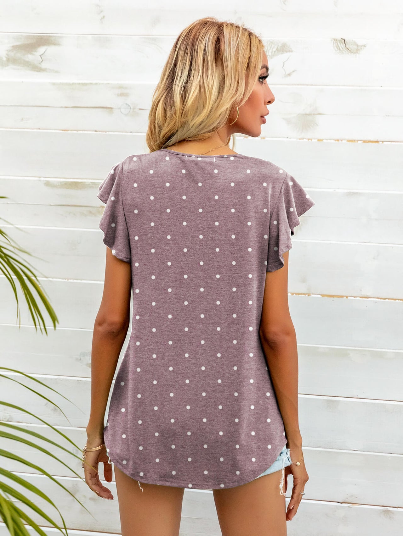 Round Neck Butterfly Sleeve Top - MiaMore | Luxary Classic Charm