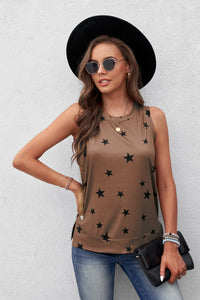 Thumbnail for Star Print Tank with Slits