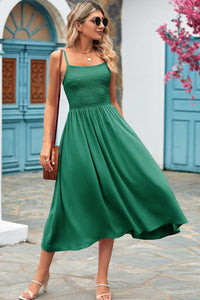 Thumbnail for Smocked Spaghetti Strap Midi Dress
