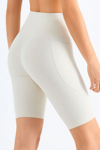 Thumbnail for Feel Like Skin Elastic Waistband Pocket Biker Shorts