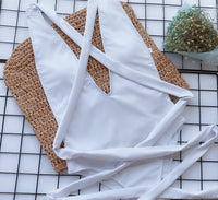 Thumbnail for Halter Neck Deep V Tied One-Piece Swimsuit