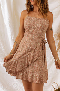 Thumbnail for Ditsy Floral Smocked Spaghetti Strap Dress