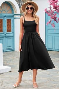 Thumbnail for Smocked Spaghetti Strap Midi Dress