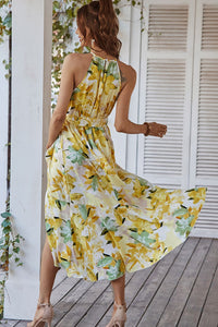 Thumbnail for Floral Tie Belt Sleeveless Dress