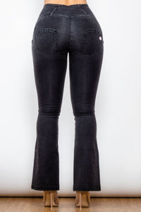 Thumbnail for Zip Detail Flare Long Jeans