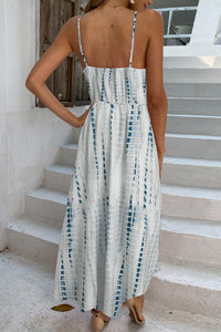 Thumbnail for Printed Surplice Adjustable Spaghetti Strap Maxi Dress