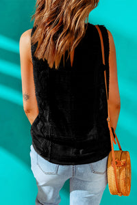 Thumbnail for Scalloped Lace Trim V-Neck Tank