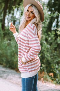 Thumbnail for Striped Dropped Shoulder Longline Top - MiaMore | Luxary Classic Charm