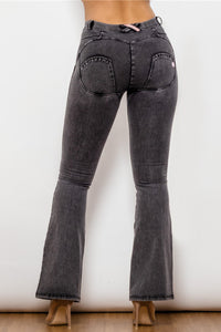 Thumbnail for Two-Button Flare Jeans