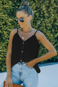 Thumbnail for Buttoned V-Neck Cami