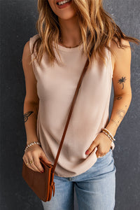 Thumbnail for Waffle Knit Round Neck Tank