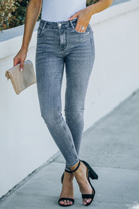 Thumbnail for Ankle-Length Skinny Jeans with Pockets