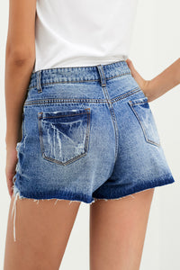 Thumbnail for Distressed Button Fly Denim Shorts