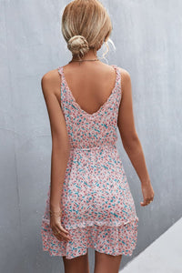 Thumbnail for Floral Frill Trim Sleeveless Mini Dress
